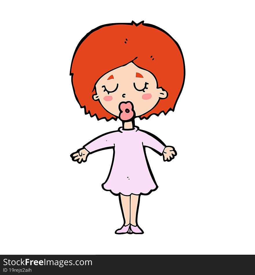 Cartoon Woman In Dress