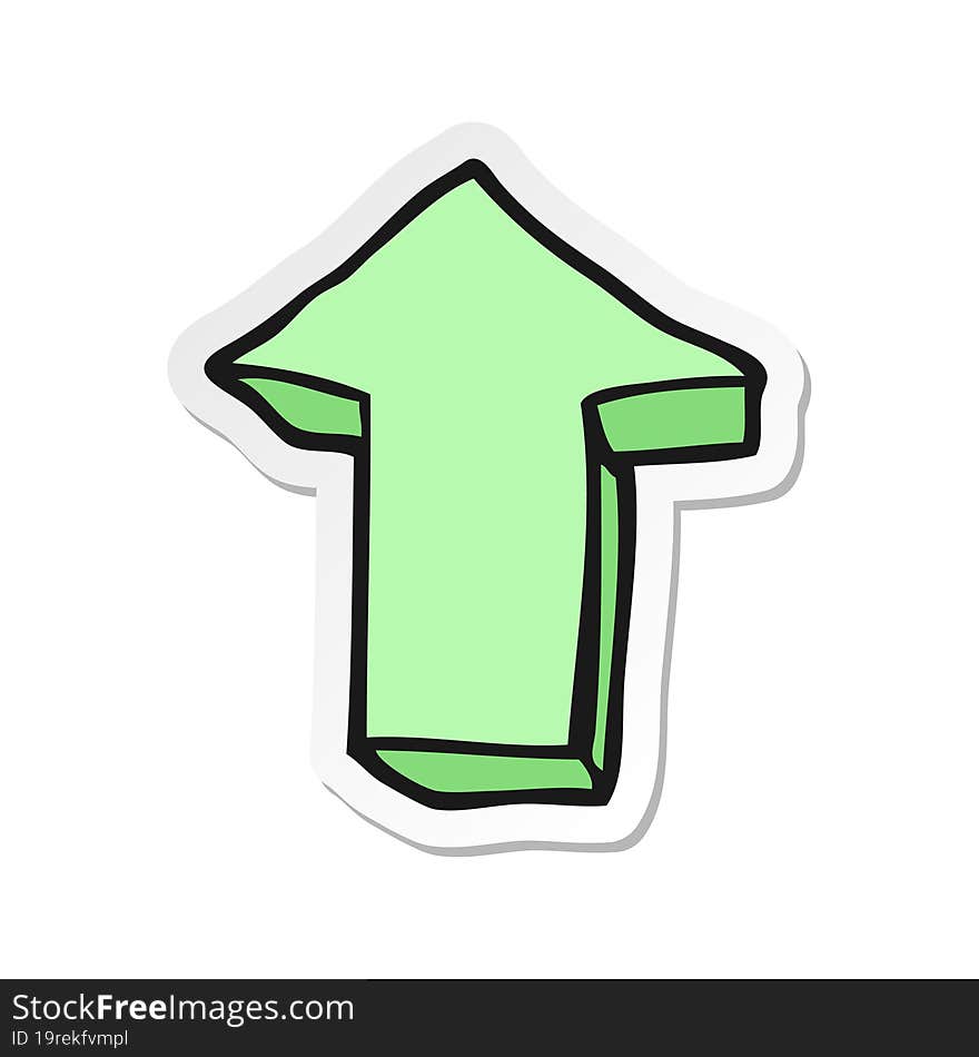 sticker of a cartoon arrow