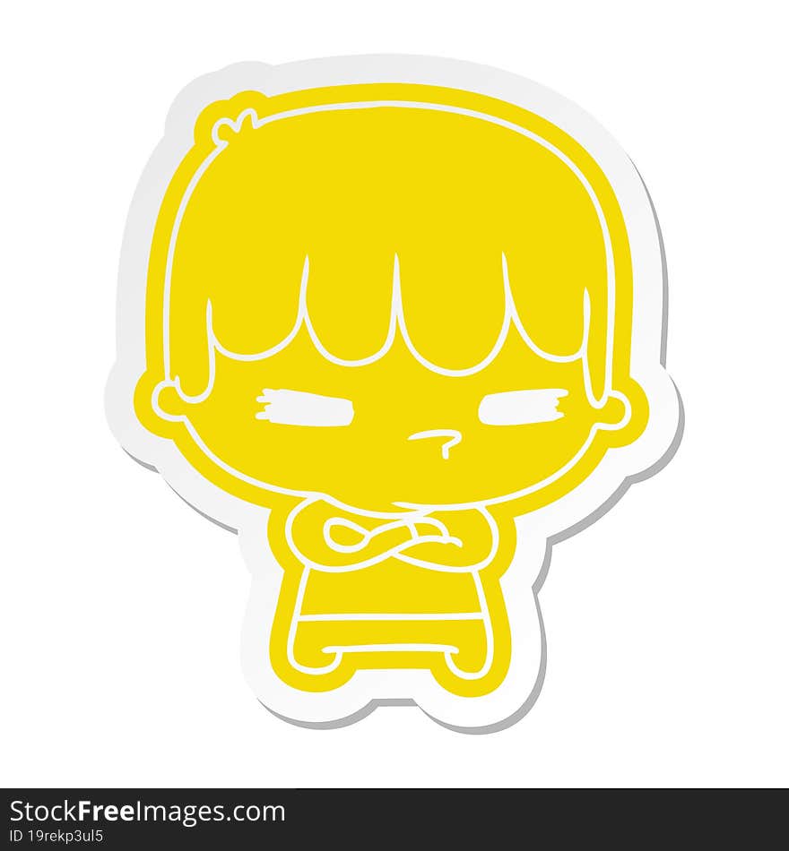 cartoon sticker of a kawaii cute cross boy