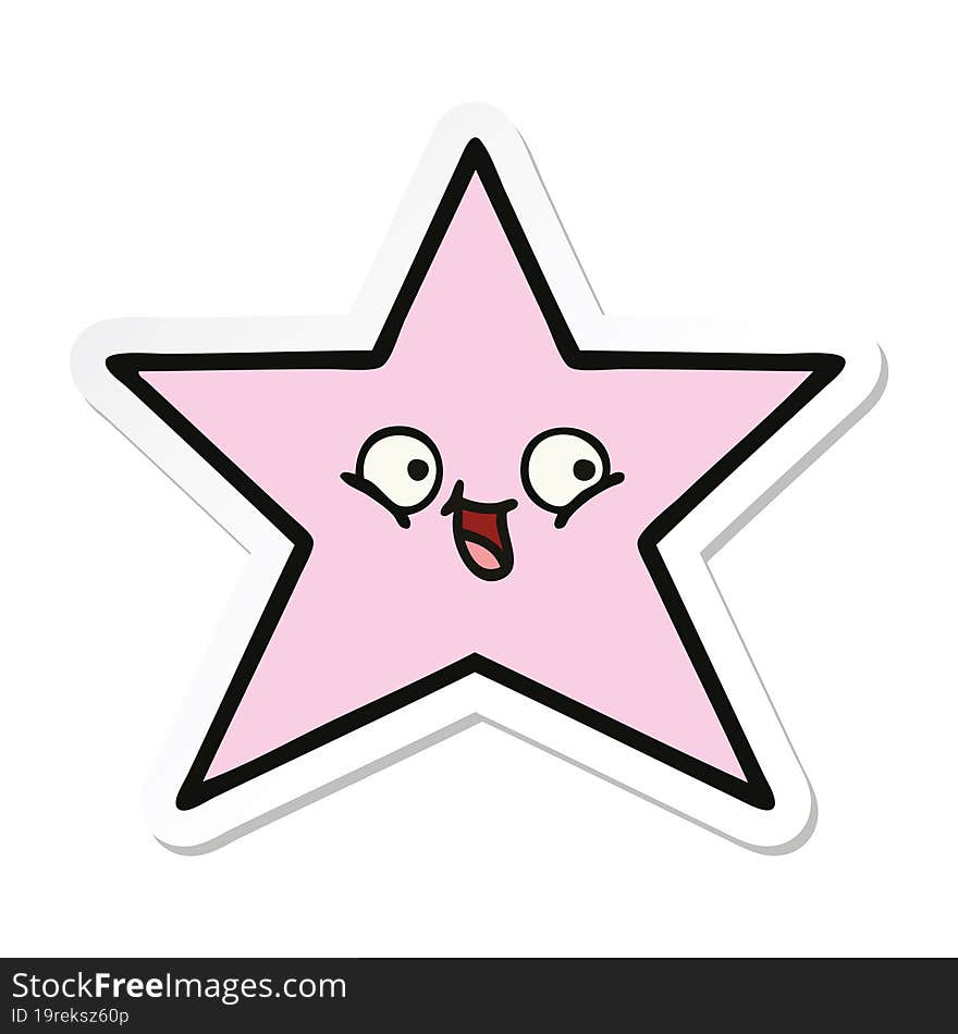 sticker of a cute cartoon star fish