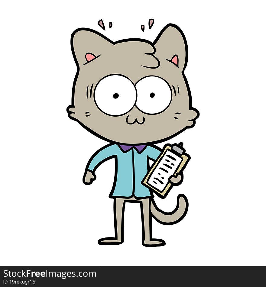 cartoon surprised office worker cat. cartoon surprised office worker cat