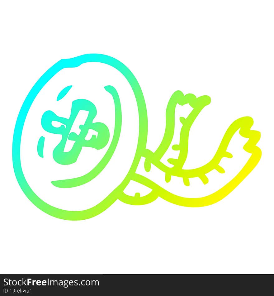 cold gradient line drawing cartoon old button