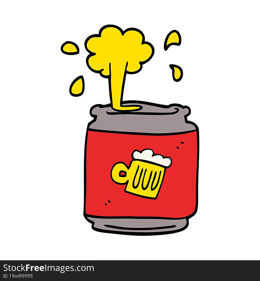 Cartoon Doodle Of A Can Of Beer