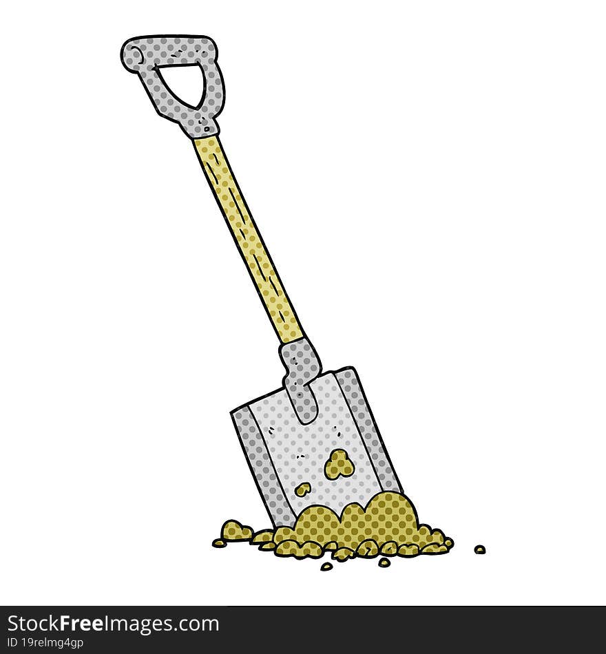 Cartoon Shovel In Dirt