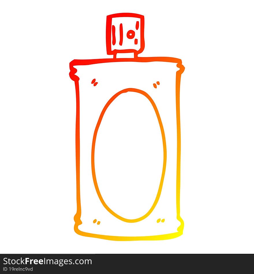 Warm Gradient Line Drawing Cartoon Spray Can