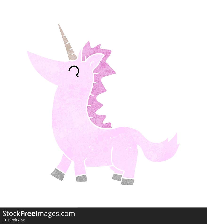 retro cartoon unicorn