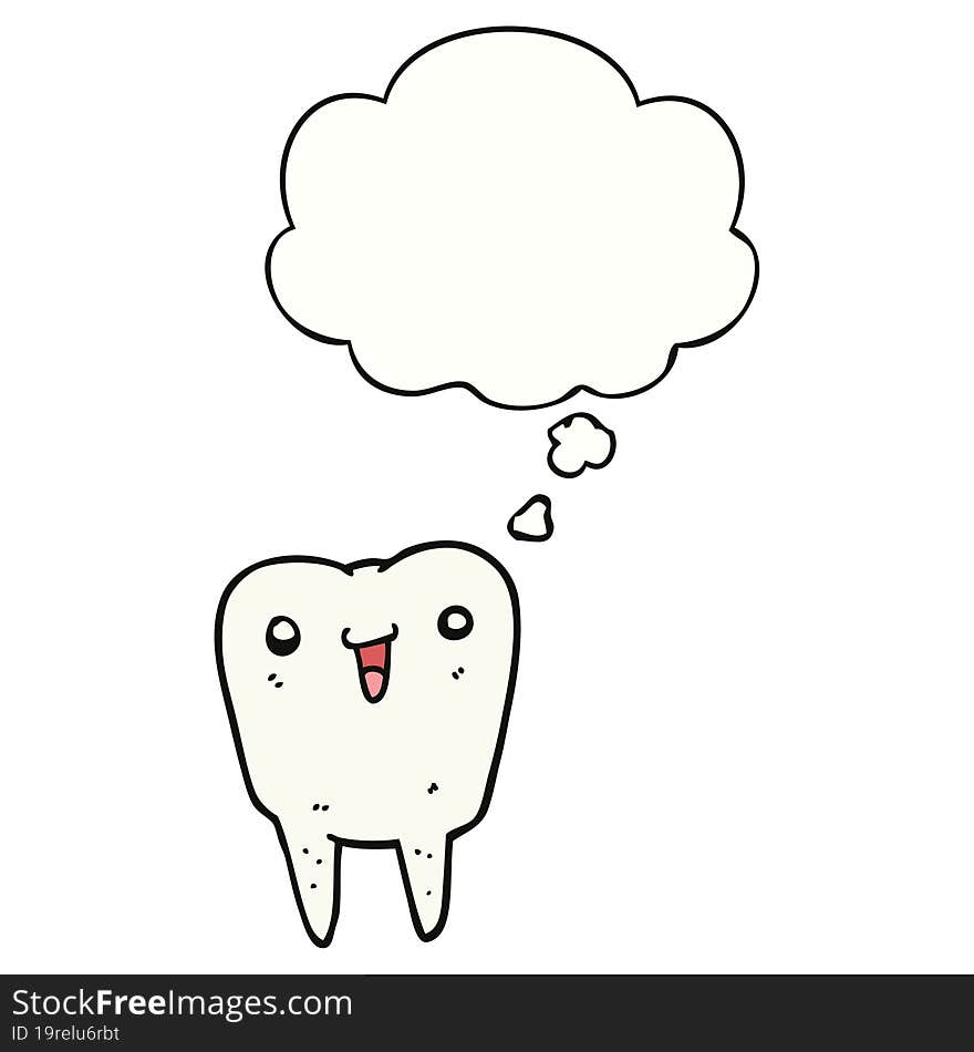 cartoon tooth and thought bubble