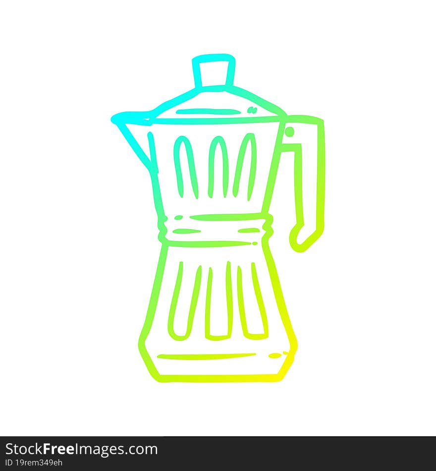 cold gradient line drawing of a espresso maker