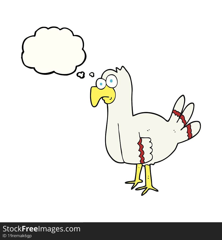 Thought Bubble Cartoon Bird