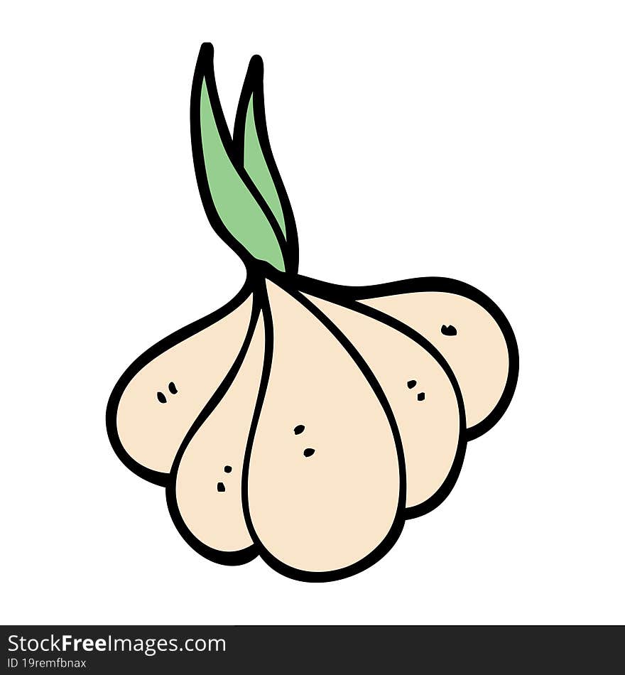 cartoon doodle sprouting garlic