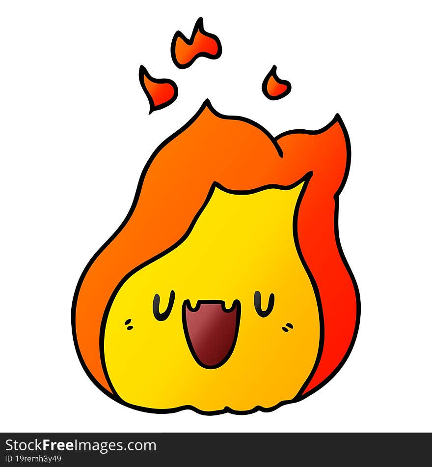 gradient cartoon kawaii cute fire flame