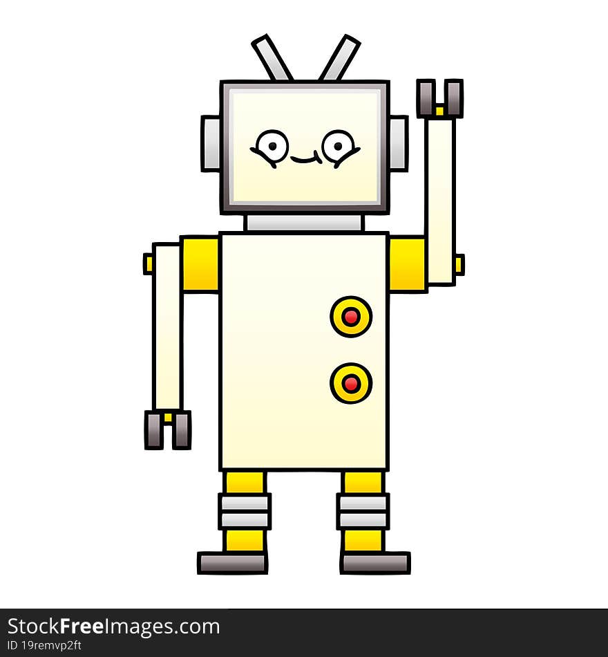 gradient shaded cartoon of a robot