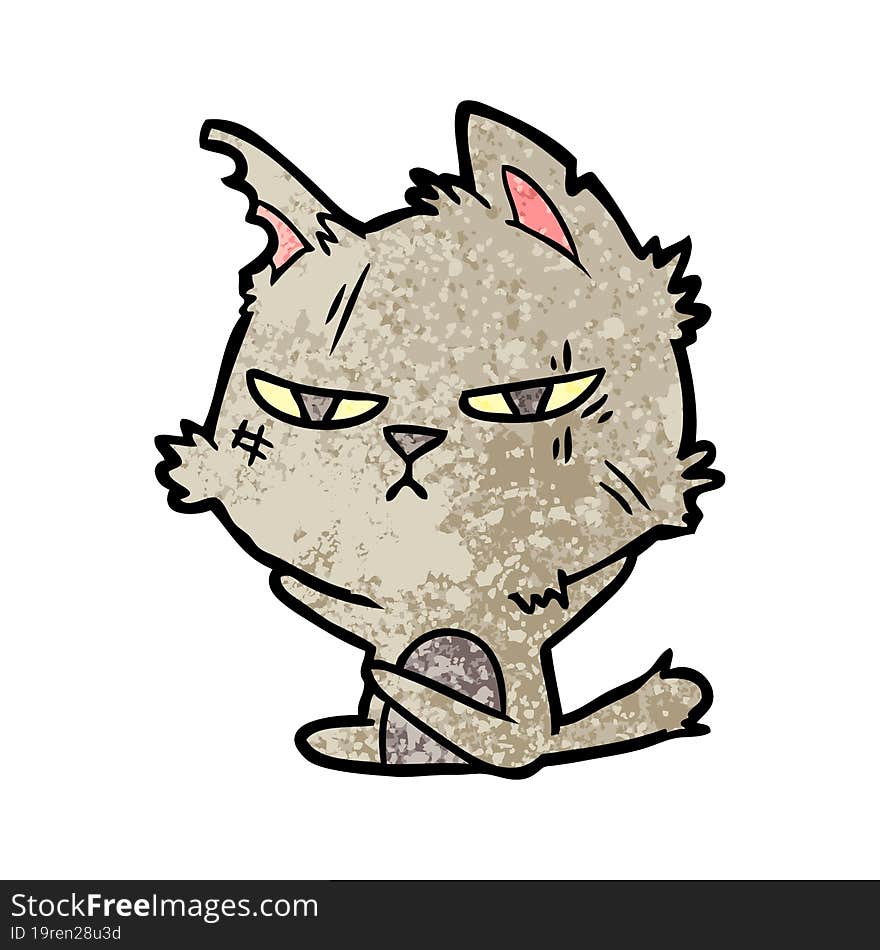 tough cartoon cat. tough cartoon cat