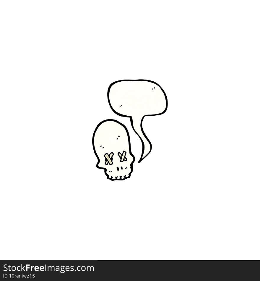 spooky cartoon skull