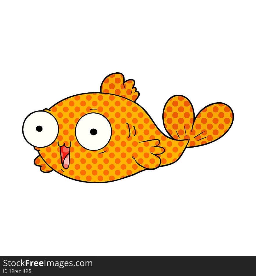 happy goldfish cartoon. happy goldfish cartoon