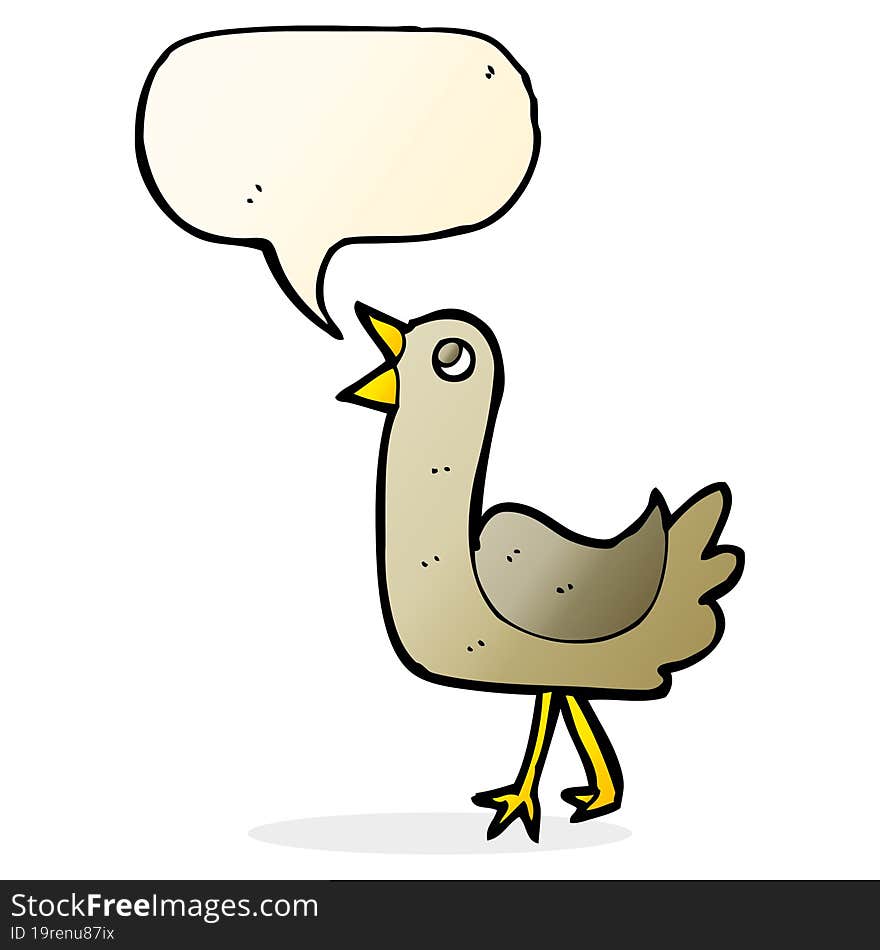 cartoon bird with speech bubble