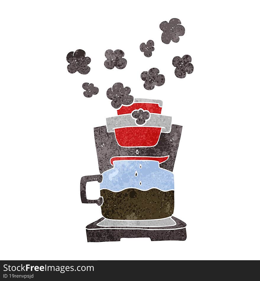 retro cartoon coffee maker