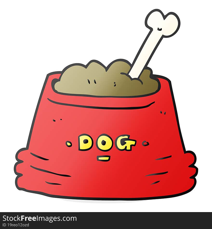 cartoon dog food bowl