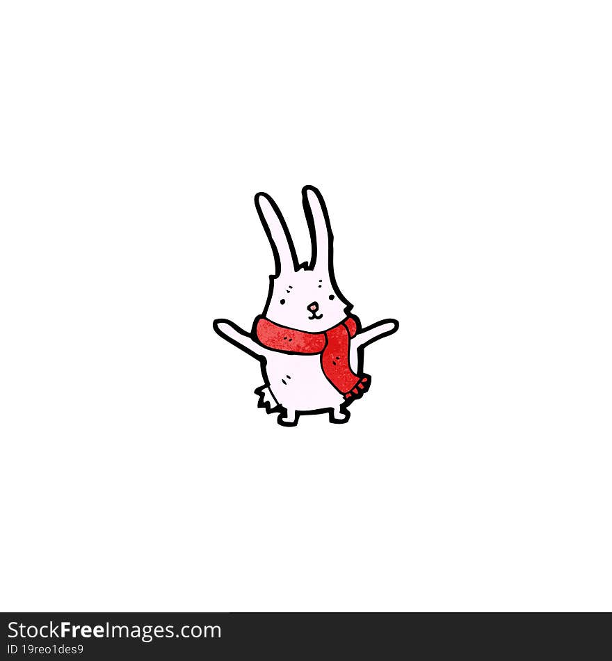 cartoon rabbit in scarf