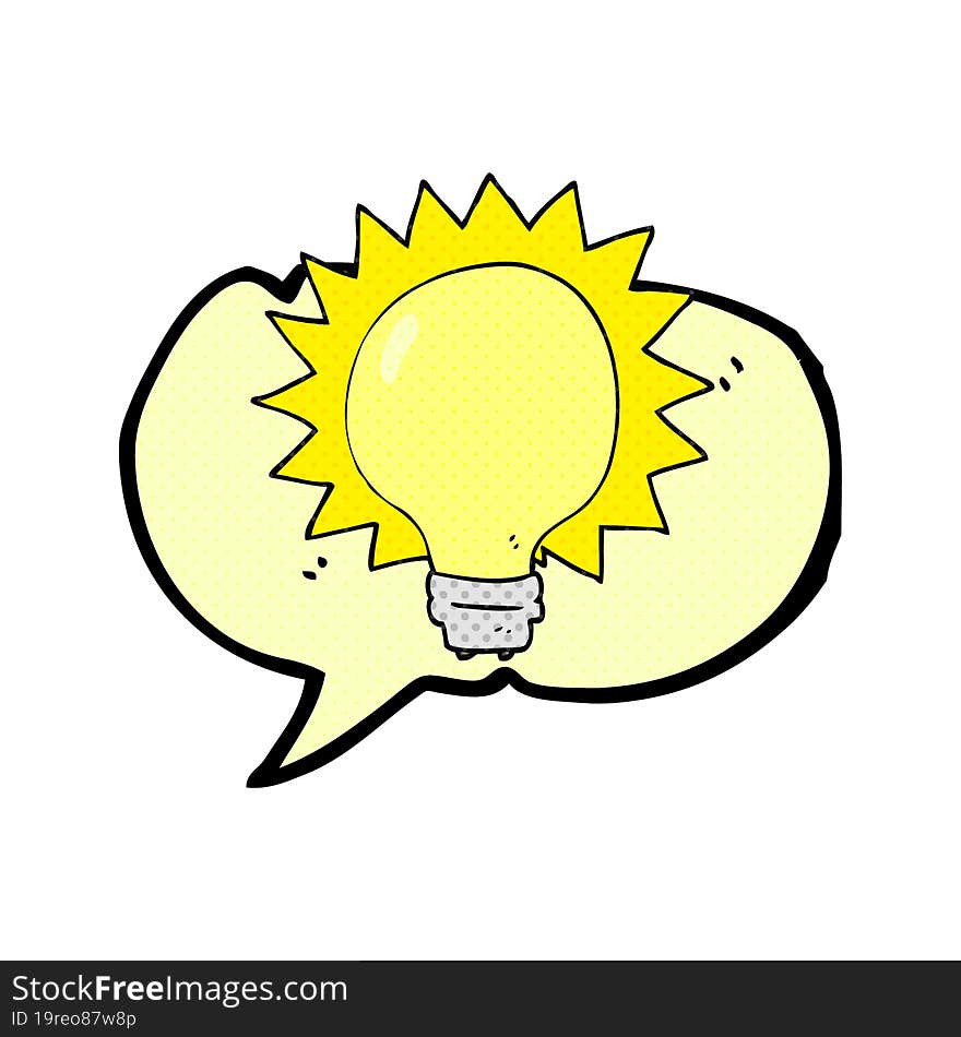 comic book speech bubble cartoon light bulb