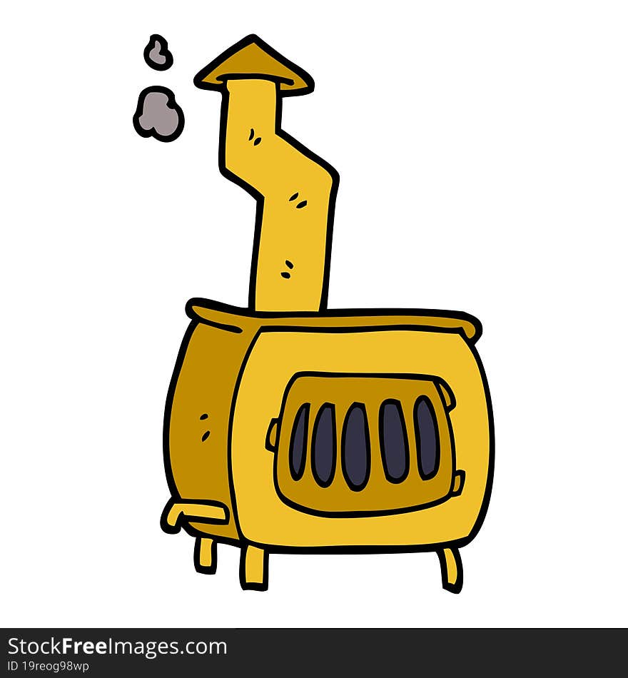 cartoon doodle old wood burner