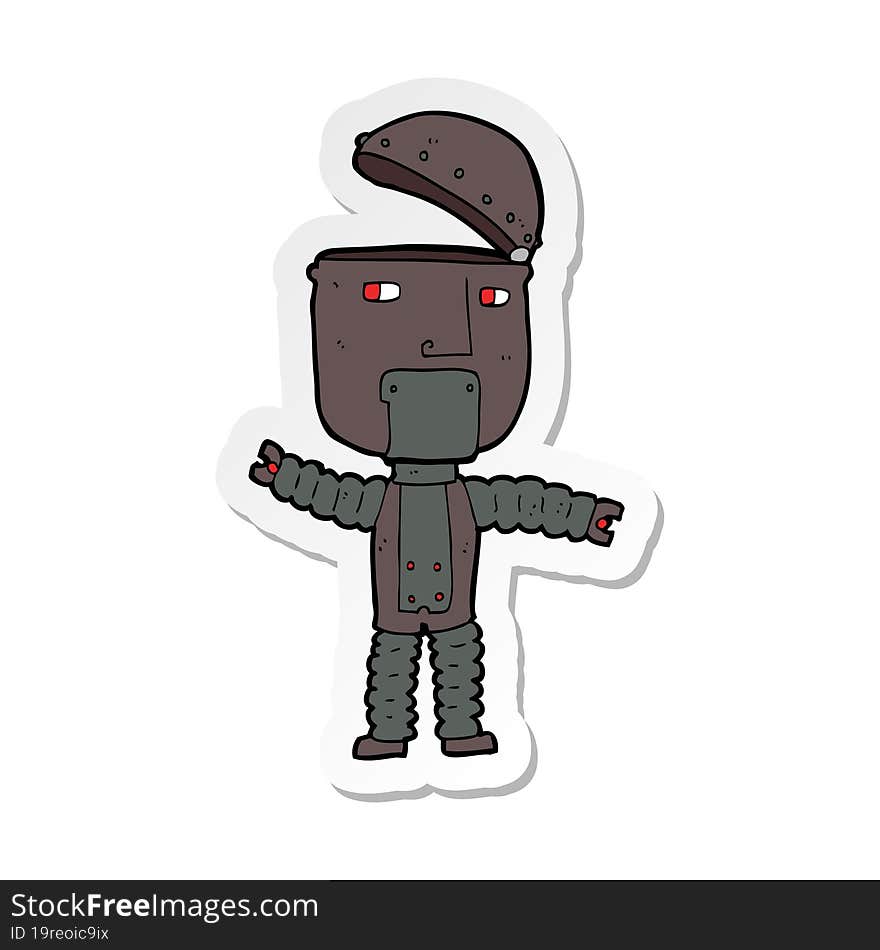 sticker of a cartoon robot