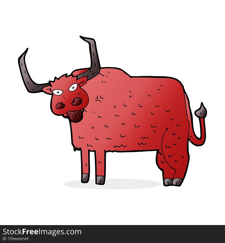 cartoon hairy cow