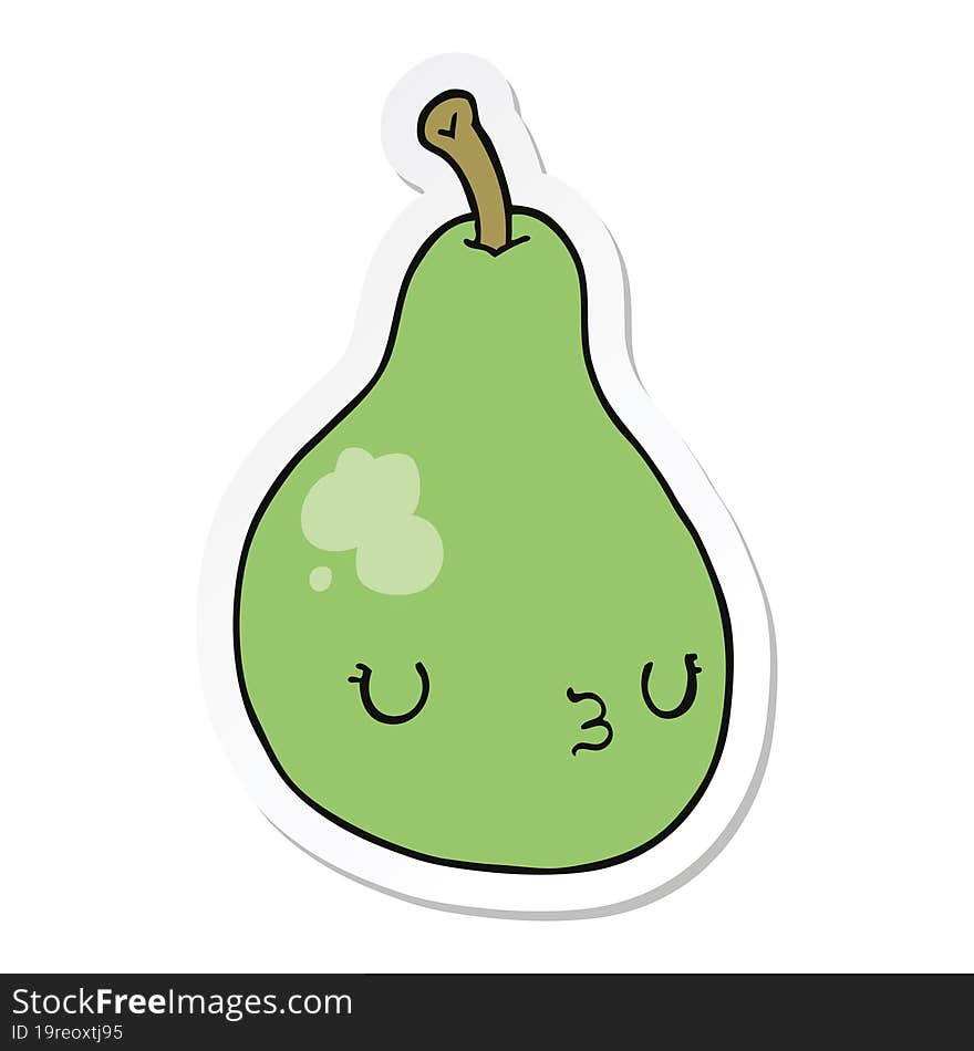 sticker of a cartoon pear