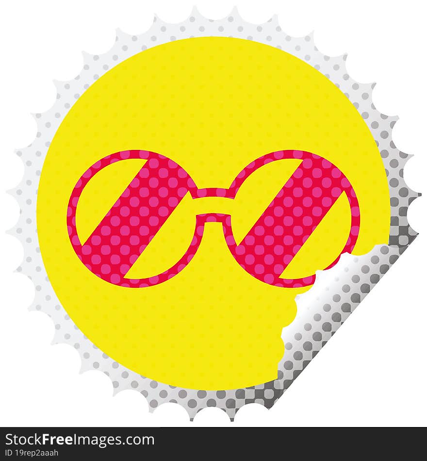 spectacles graphic vector illustration circular peeling sticker. spectacles graphic vector illustration circular peeling sticker