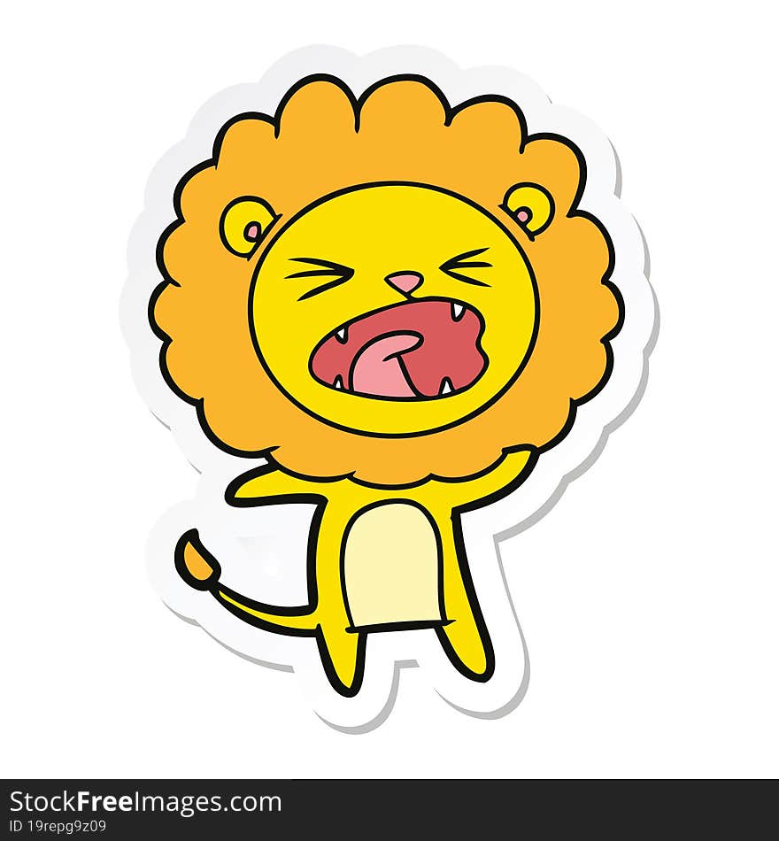 sticker of a cartoon lion