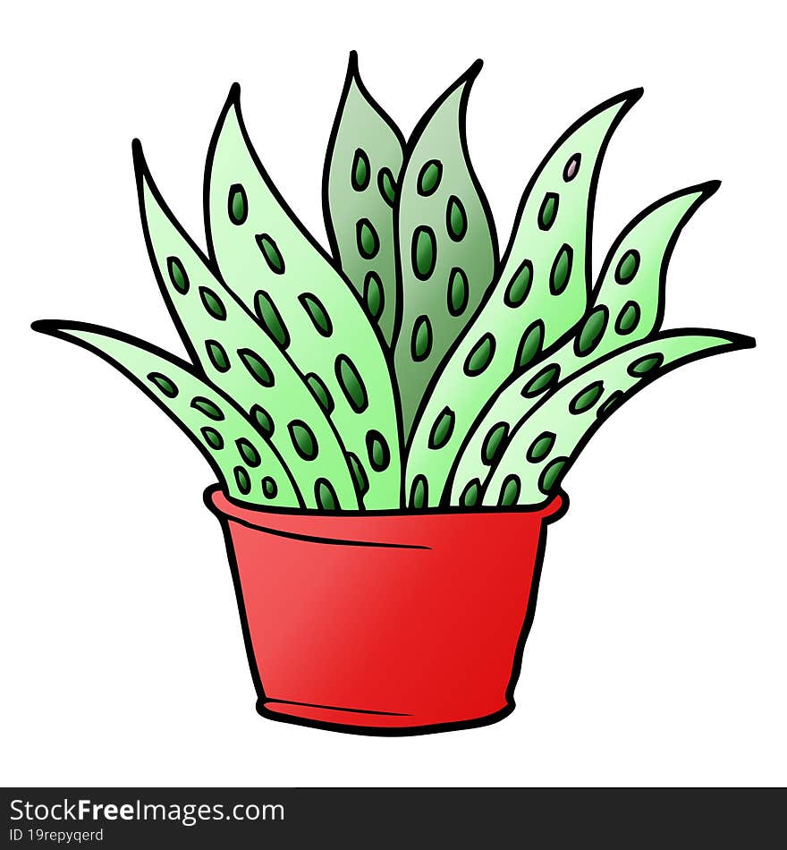 cartoon doodle house plant