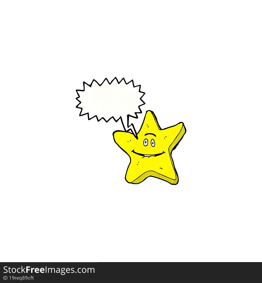 cartoon star with speech bubble