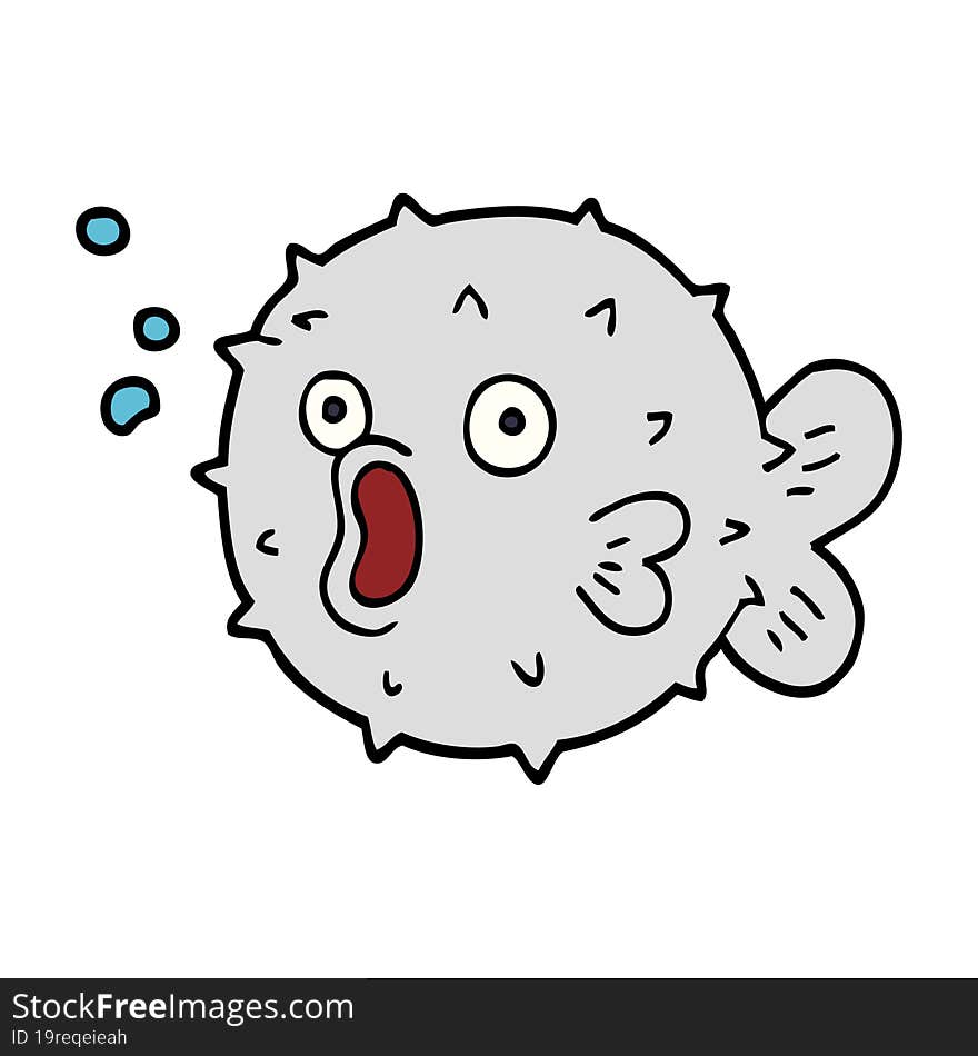 Cartoon Doodle Blow Fish