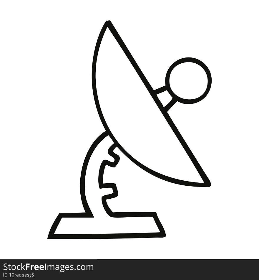 line drawing cartoon satelite dish