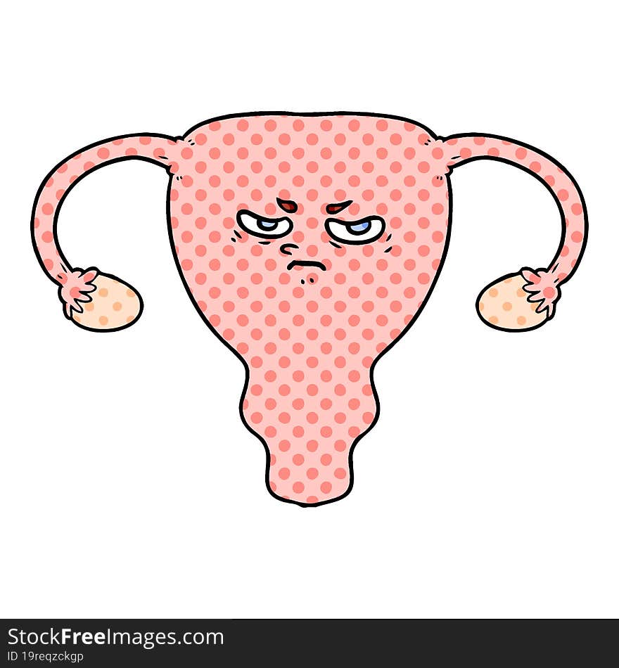 cartoon angry uterus. cartoon angry uterus