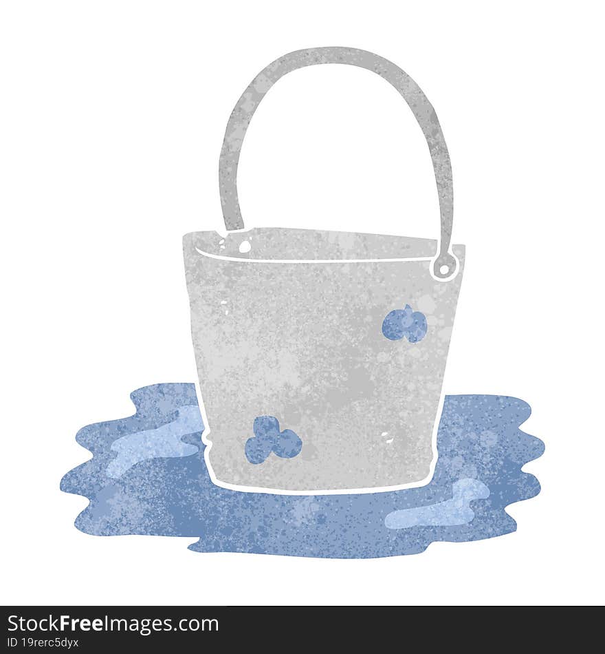 retro cartoon water bucket