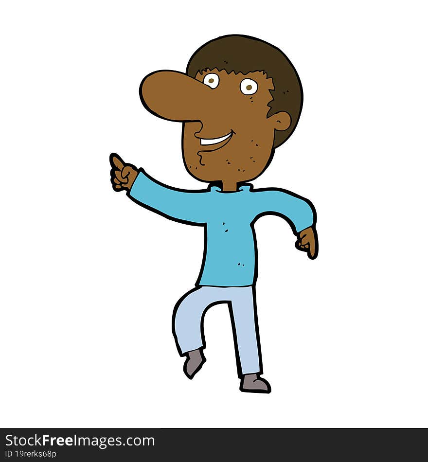 cartoon happy man dancing