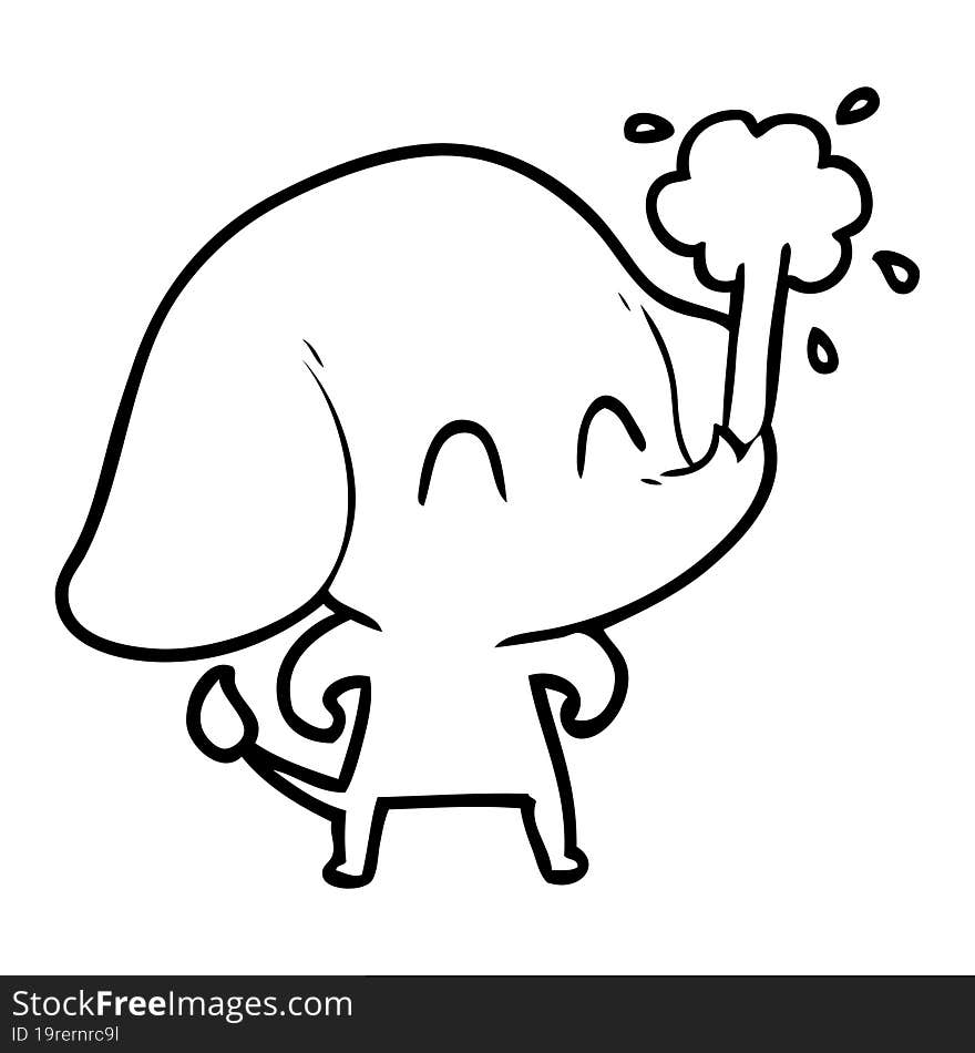 cute cartoon elephant spouting water. cute cartoon elephant spouting water