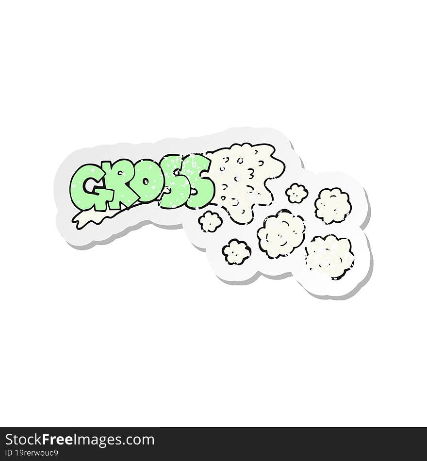 Retro Distressed Sticker Of A Gross Cartoon