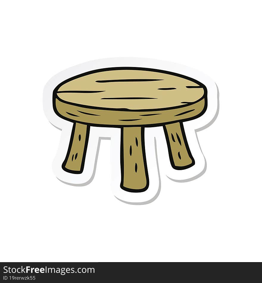 sticker of a cartoon small stool