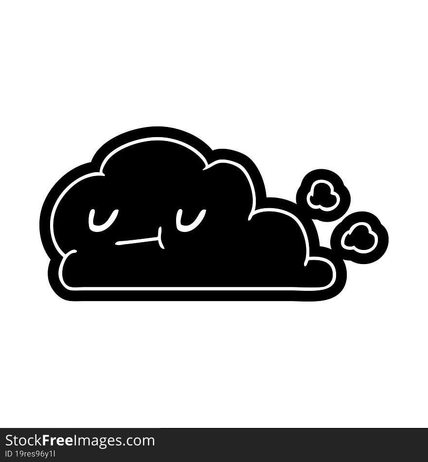 cartoon icon of kawaii happy cloud