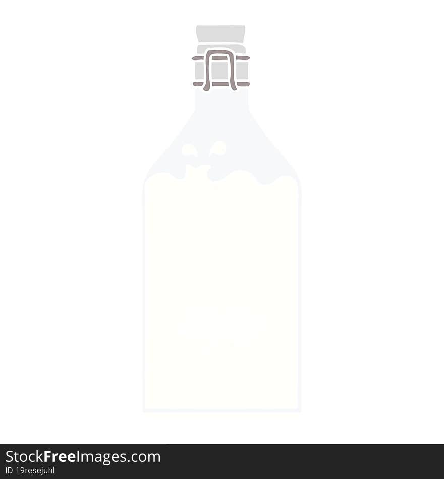 Flat Color Style Cartoon Old Bottle