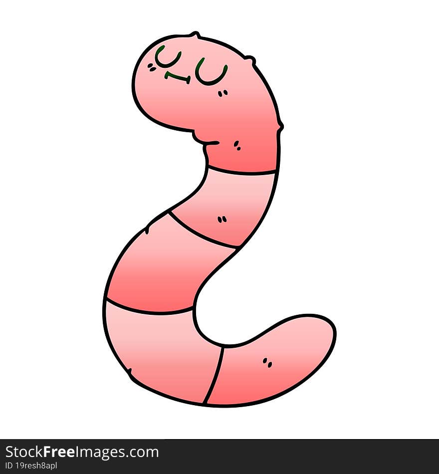 quirky gradient shaded cartoon worm