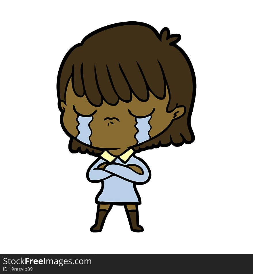 cartoon woman crying. cartoon woman crying