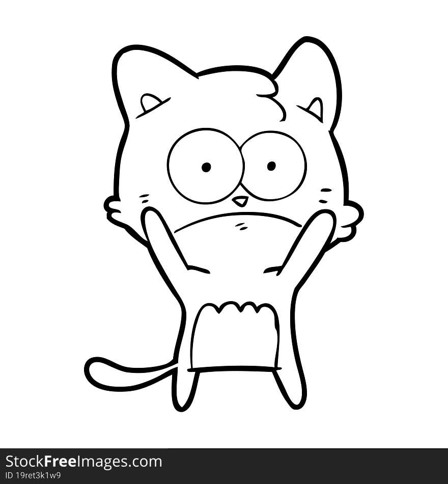 cartoon nervous cat. cartoon nervous cat