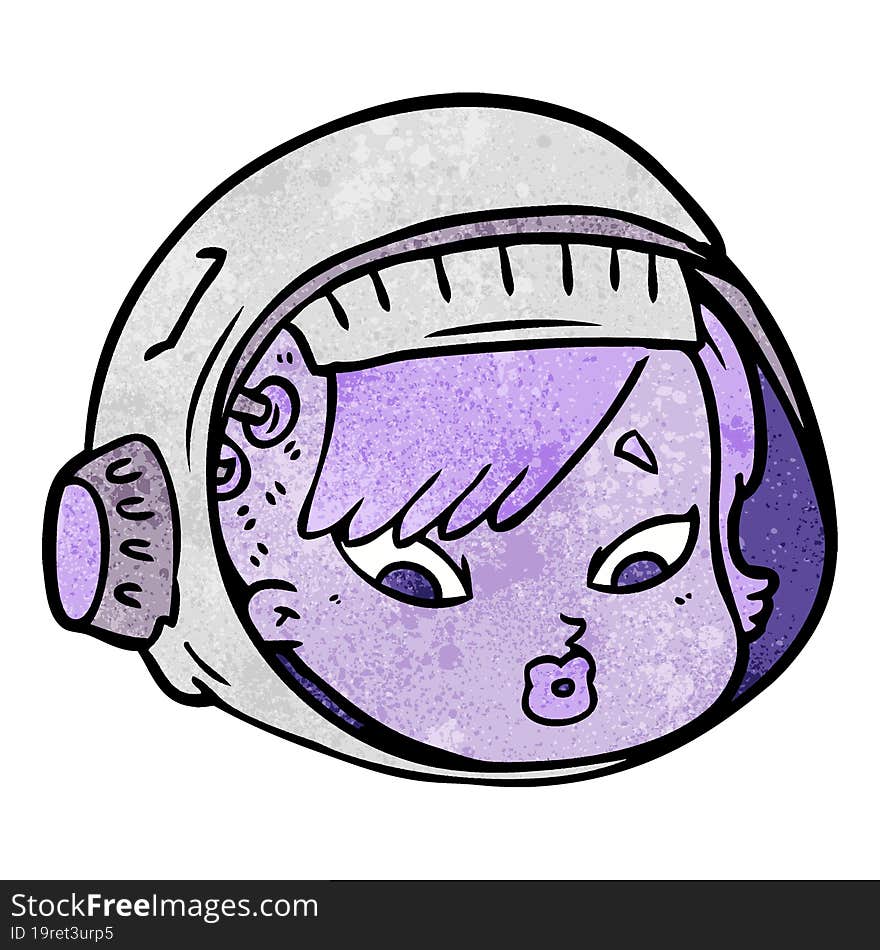 cartoon astronaut face. cartoon astronaut face