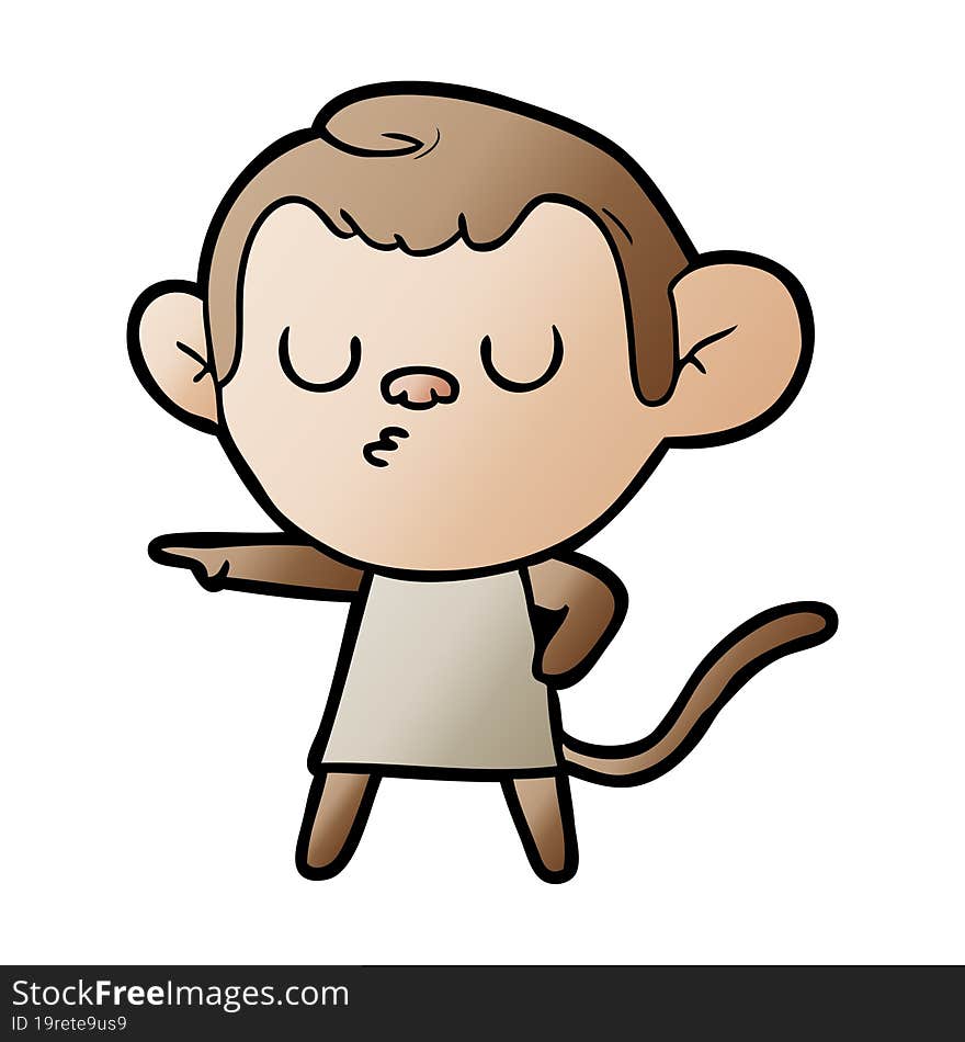 cartoon calm monkey. cartoon calm monkey