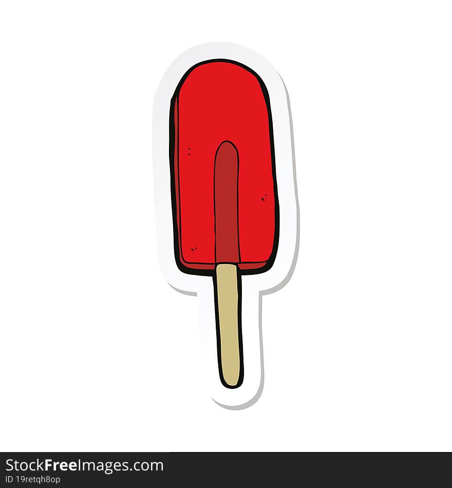 Sticker Of A Cartoon Ice Lolly