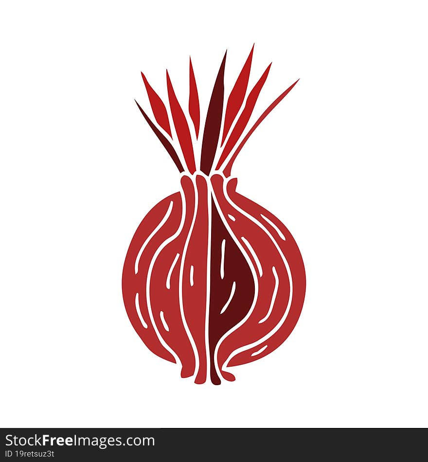 Cartoon Doodle Sprouting Onion