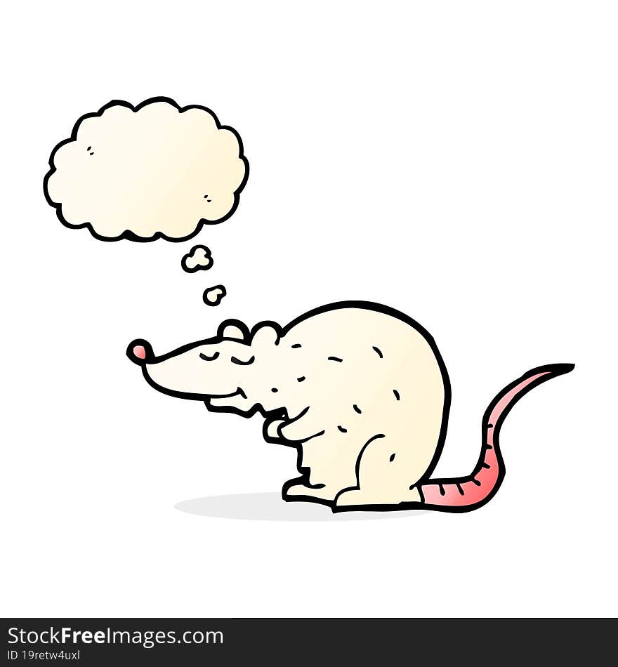 Cartoon Rat With Thought Bubble